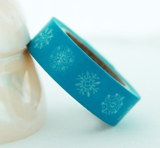 Festive Snowflake Washi Masking Tape 1.5cm x 10 m WT157 - CharmTape - 10