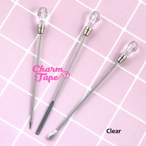 3Pcs Art & Craft Meddler Poke Needle Spoon Tool Set For Silicone Resin Mold Jewelry Making