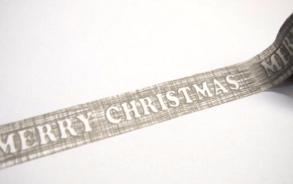 Grey Merry Christmas Washi Tape 15mm x 10m WT235 - CharmTape - 1