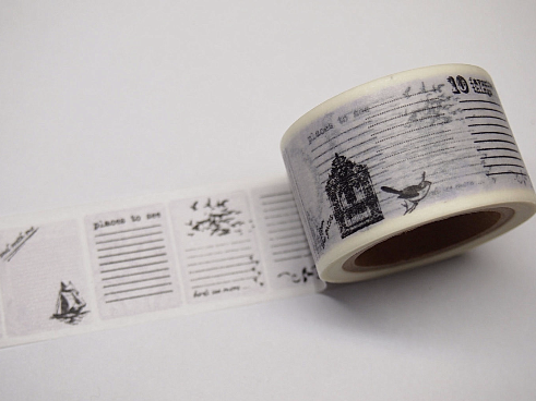 Black & White Labels Big Washi Tape 30mm x 10 meters WT399 - CharmTape - 1