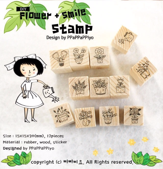 Copy of Cat Stamps Set / Cute Wooden Kitten Stamps Set / Planner Stamps 12 pieces - CharmTape - 1