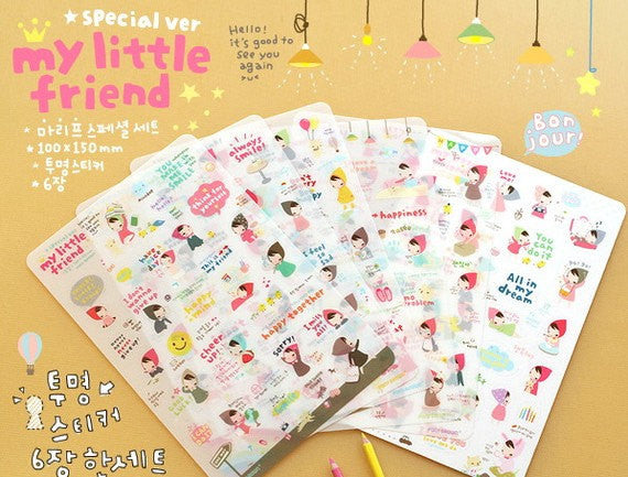 My Little Friend planner adhesive Stickers - 6 sheets set SS540