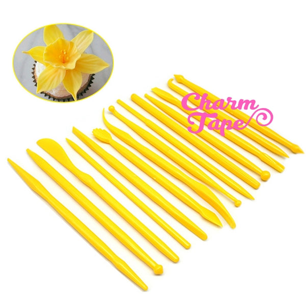 Sculpting Tools Set of 14 Polymer Clay, Fondant Modeling, shaping, sculpt, embossing tools M018