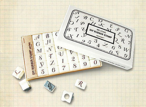 Calligraphy Alphabet Rubber Stamps Uppercase letters (36 stamps) HS005