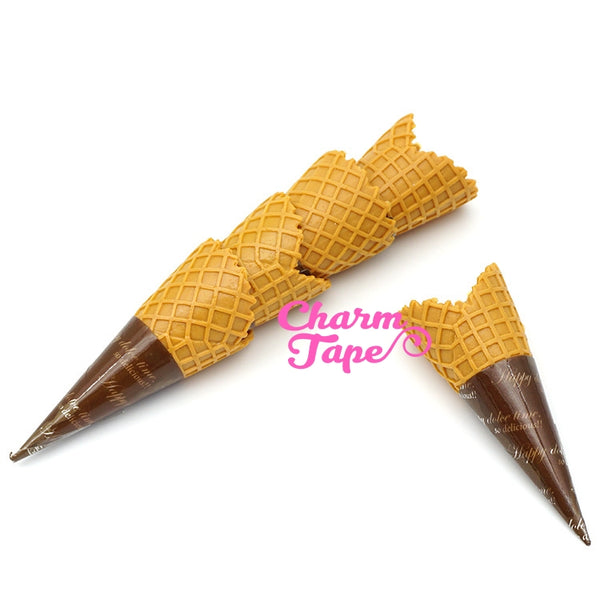 Fake Food - 65mm Faux Ice Cream Cones - for making fake food charms miniature - 5 pieces set