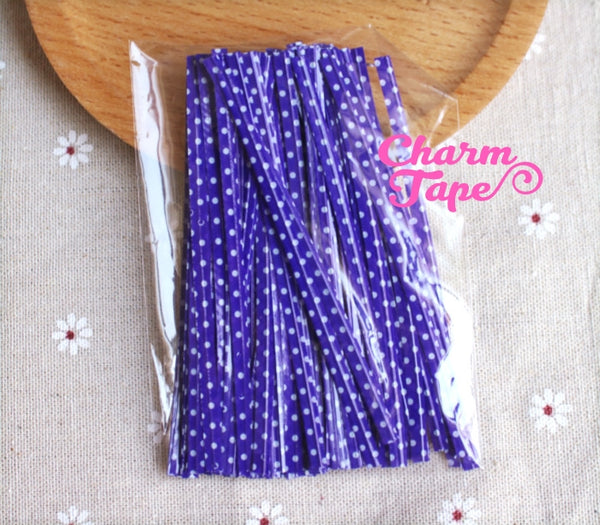 100 pieces Polka Dot Twist Ties Colorful Twist Tie for Cookie Candy Bags Gift Wrap Packaging