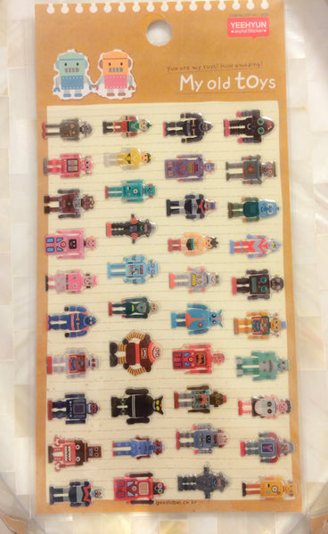 Toy Robot Gel Deco stickers - 1 Sheets SS278