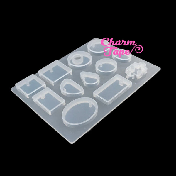 12 Designs Pendant Making Silicon mold charm mold flexible, for polymer clay, resin jewelry Q006