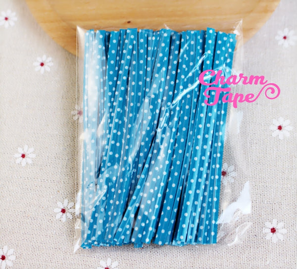 100 pieces Polka Dot Twist Ties Colorful Twist Tie for Cookie Candy Bags Gift Wrap Packaging