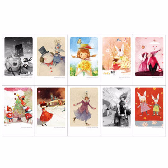 Festive Holiday Mini Postcard (Tin Case 40 sheets) kim min ji edition