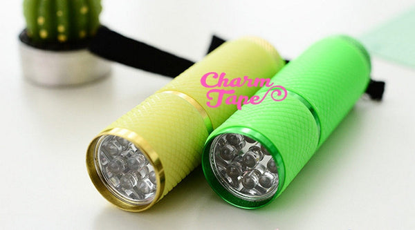 UV Light Flashlight handheld Touch for UV Resin Curing (batteries not included)  - Pastel Color (9 LED)