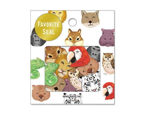 Zoo animals Sticker Flakes Set 70 Sheets Mindwave Japan SS912 - CharmTape - 1