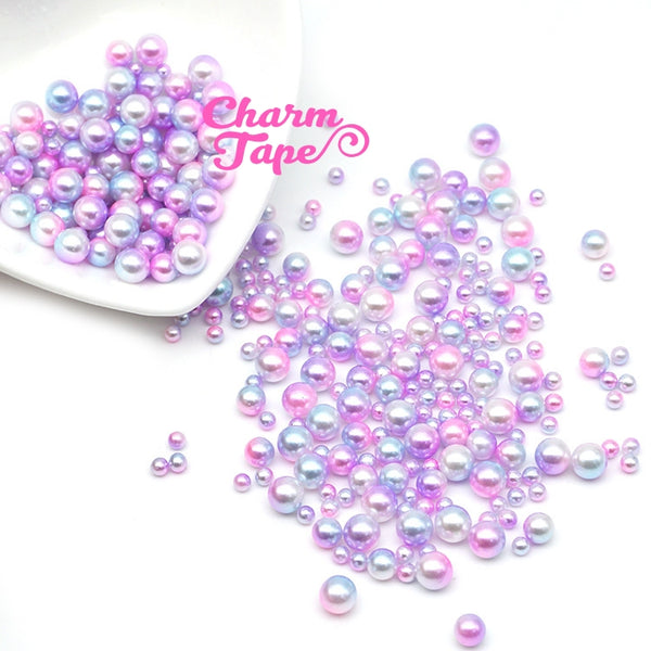 Galaxy Gradient Pearls with No Hole | Round Mermaid Pearl | Magical Pearls in Various Sizes (2.5mm, 3.5mm, 5mm & 6mm)