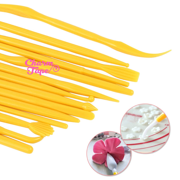 Sculpting Tools Set of 14 Polymer Clay, Fondant Modeling, shaping, sculpt, embossing tools M018