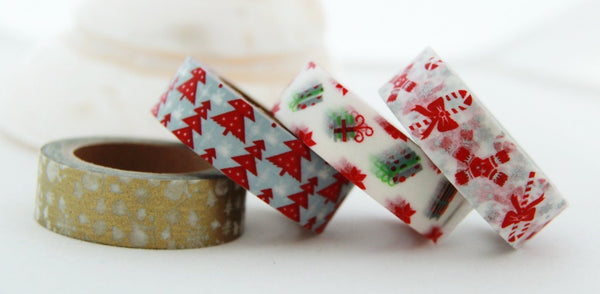 Christmas Washi Tape 4 Rolls Set 15mm WT144