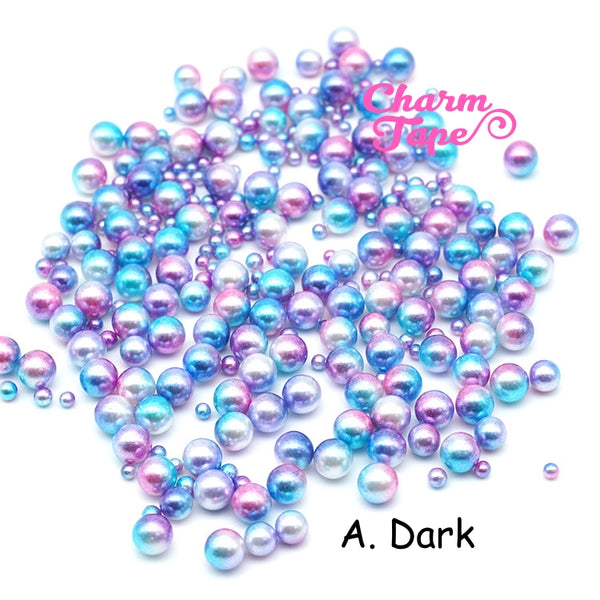 Galaxy Gradient Pearls with No Hole | Round Mermaid Pearl | Magical Pearls in Various Sizes (2.5mm, 3.5mm, 5mm & 6mm)