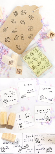 Cat Stamps Set / Cute Wooden Kitten Stamps Set / Planner Stamps 12 pieces