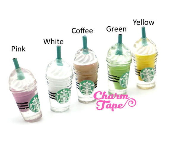 Miniature frappuccino Starbucks cups, set of 2, iced coffee, drinks, accessories accessory for mini garden Logo Bottle Flat back M013