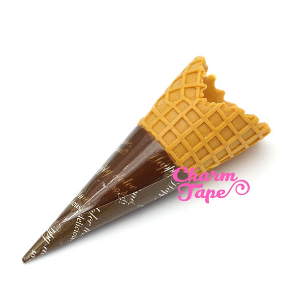 Fake Food - 65mm Faux Ice Cream Cones - for making fake food charms miniature - 5 pieces set