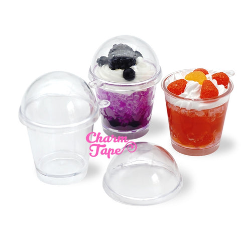 Miniature Dessert Cup Cabochons Ice cream sundae cups - for making fake food charms - 3 pieces set