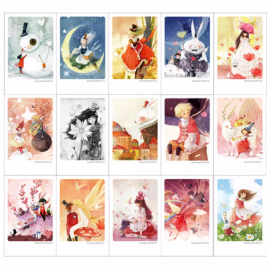 Festive Holiday Mini Postcard (Tin Case 40 sheets) kim min ji edition