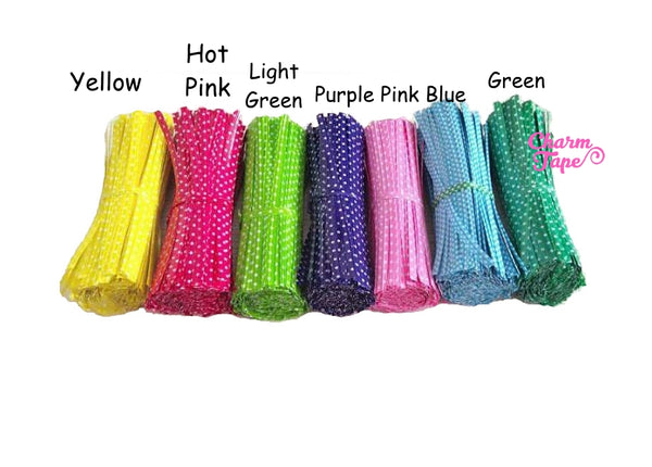 100 pieces Polka Dot Twist Ties Colorful Twist Tie for Cookie Candy Bags Gift Wrap Packaging