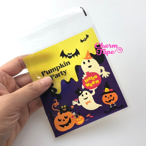 20/50/100 bags Halloween Friendly Ghost Cello Bags // Poly Bags // Self Sealing bags // Party Bags CB79