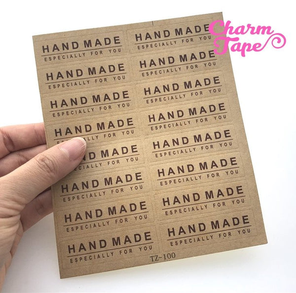 80/160ct "HANDMADE especially for you" 5.5x1.5 Kraft Paper Stickers For Gift Packing Packaging 5/10 sheets GS025