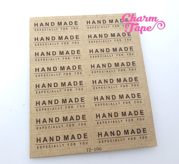 80/160ct "HANDMADE especially for you" 5.5x1.5 Kraft Paper Stickers For Gift Packing Packaging 5/10 sheets GS025