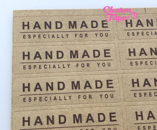 80/160ct "HANDMADE especially for you" 5.5x1.5 Kraft Paper Stickers For Gift Packing Packaging 5/10 sheets GS025