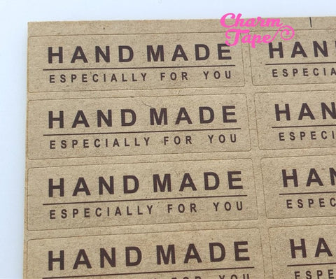 80/160ct "HANDMADE especially for you" 5.5x1.5 Kraft Paper Stickers For Gift Packing Packaging 5/10 sheets GS025