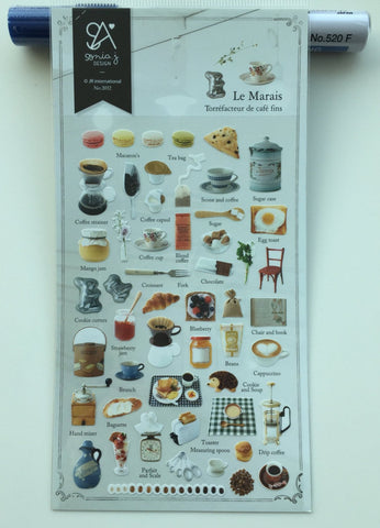 Food & Dessert sticker art stickers by Sonia 1 Sheets SS333 Le Marais