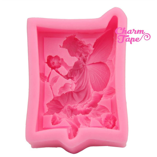 Flower Fairy Food Graded Silicon silicone mold for uv resin /cake/ fondant / soap making flexible mold H2345