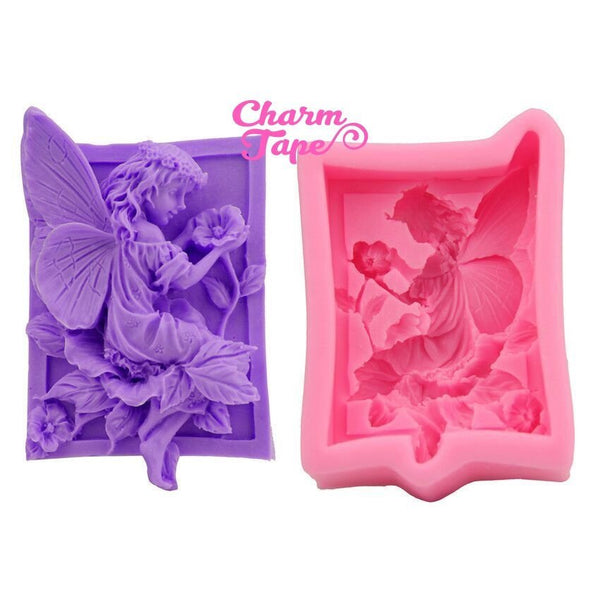 Flower Fairy Food Graded Silicon silicone mold for uv resin /cake/ fondant / soap making flexible mold H2345