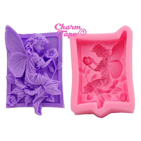 Flower Fairy Food Graded Silicon silicone mold for uv resin /cake/ fondant / soap making flexible mold H2345