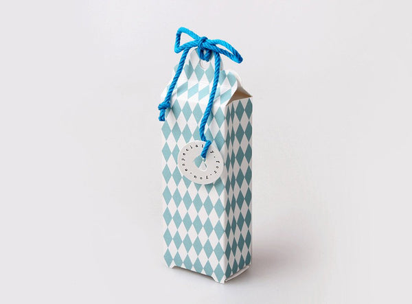 10 Gift Boxes (10 boxes) - Aqua Check packaging box Candy Favor Boxes PB020