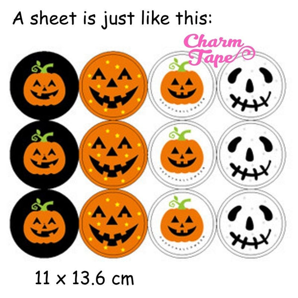 Halloween Round Sticker For Gift Packing Packaging 10 Sheets GS001