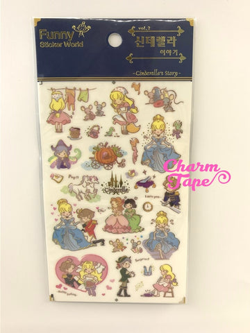 Cinderella Scrapbook Gold Foil Sticker by Funny ss330a