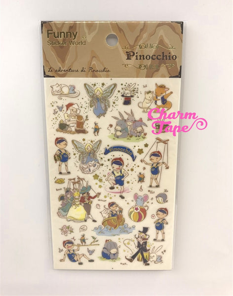 Pinocchio Scrapbook Gold Foil Sticker by Funny ss330d