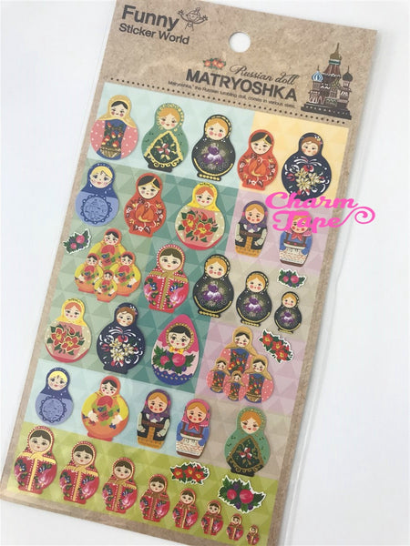 Colorful Matryoshka Russian Dolls stickers SS282