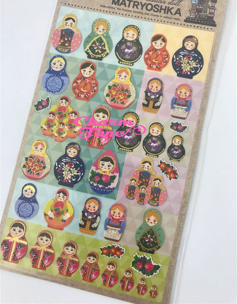 Colorful Matryoshka Russian Dolls stickers SS282