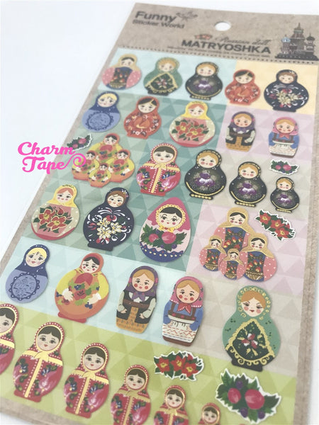 Colorful Matryoshka Russian Dolls stickers SS282