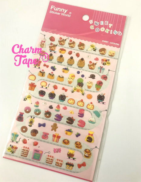 Pudding & Cake Gel Stickers Set by funny SS608