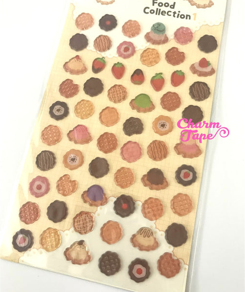 Waffle with ice-cream Gel Stickers Set by funny SS1018