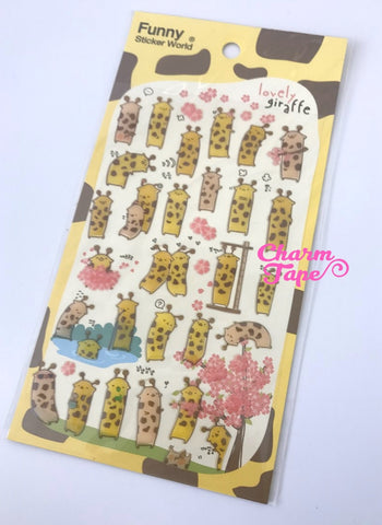 Yellow Giraffe Gel Deco stickers By Funny Korea SS250