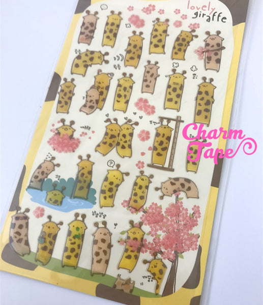 Yellow Giraffe Gel Deco stickers By Funny Korea SS250