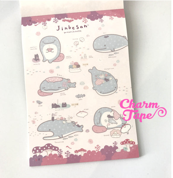 Jinbesan Whale shark Big Memo Pad by San-x from Japan