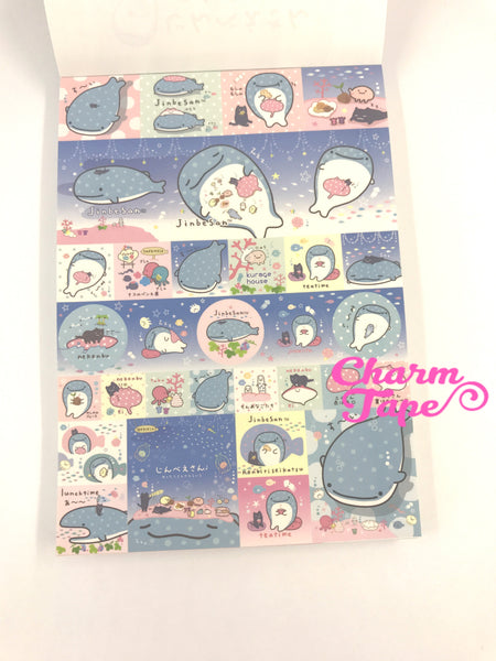 Jinbesan Whale shark Big Memo Pad by San-x from Japan