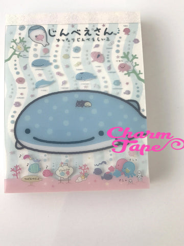 Jinbesan whale shark mini Memo Pad by San-x from Japan