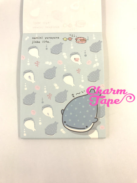 Jinbesan whale shark mini Memo Pad by San-x from Japan